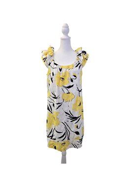 Perceptions Floral Ruffle Sleeve Shift Dress Size 12